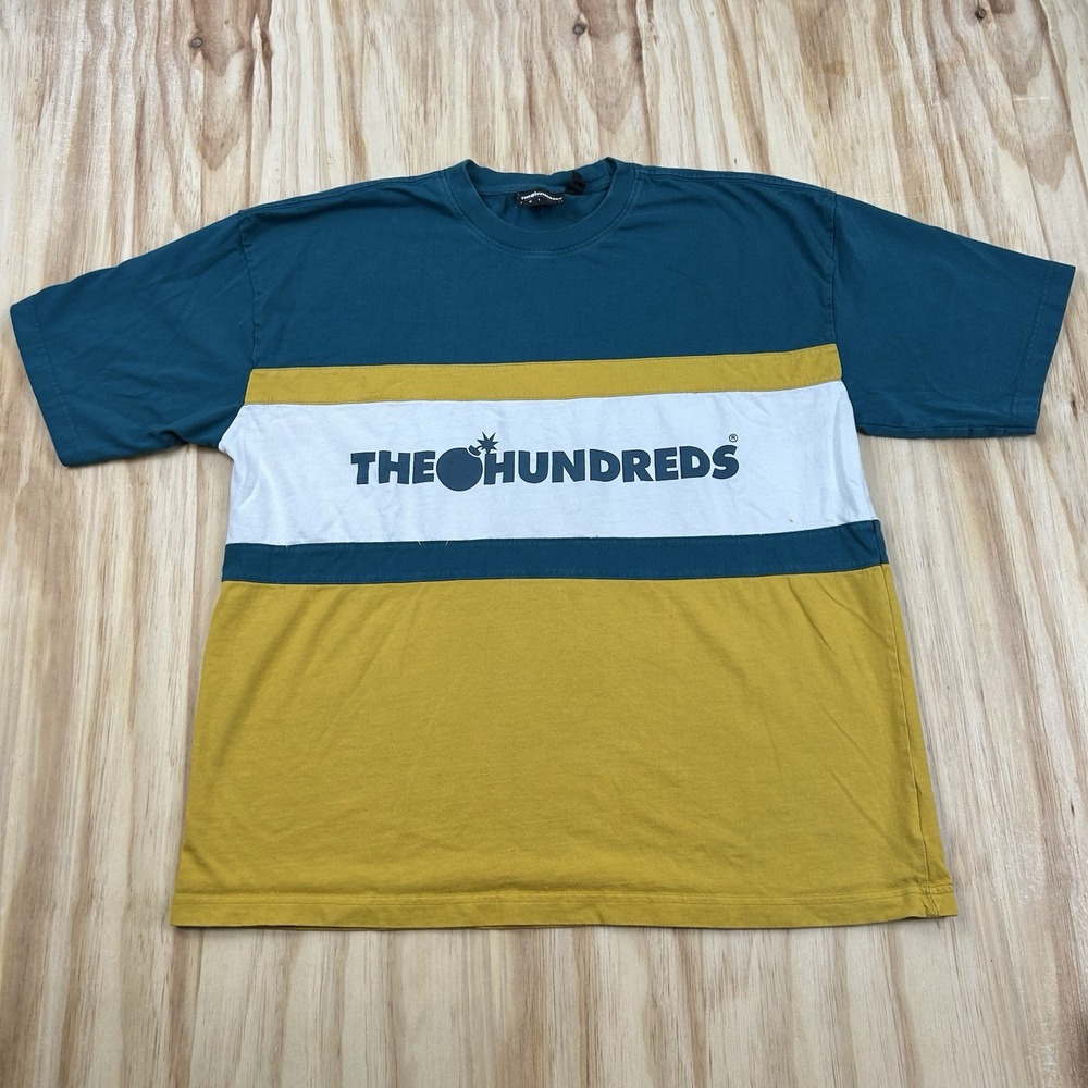 The Hundreds Men's Blue Yellow White Streetwear T Shirt XL Flaw